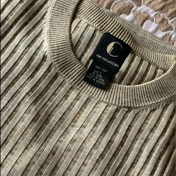 C Collection 100% Silk Men’s Sweater Size L. Armpit to armpit 25” - Picture 8 of 12